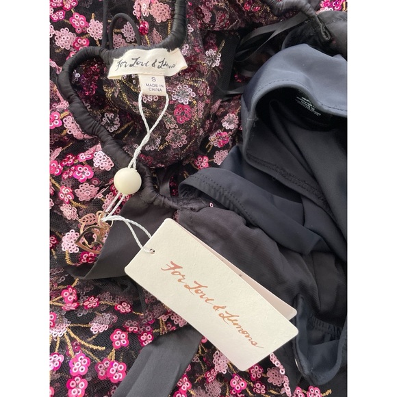 Rare NWT For Love and Lemons Beaded Gibson Cherry Blossom Floral Tiered Dress S - Picture 4 of 16